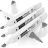 Arteza EverBlend Art Markers Fluorescent Coral A302 (Set of 4), Alcohol Based Sketch Markers with Dual Tips (Fine and Broad Chisel) for Painting, Coloring, Sketching and Drawing(Dolphin Gray A154 (Set of 4))