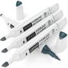Arteza EverBlend Art Markers Fluorescent Coral A302 (Set of 4), Alcohol Based Sketch Markers with Dual Tips (Fine and Broad Chisel) for Painting, Coloring, Sketching and Drawing(Deep Muted Green A559 (Set of 4))