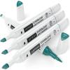 Arteza EverBlend Art Markers Fluorescent Coral A302 (Set of 4), Alcohol Based Sketch Markers with Dual Tips (Fine and Broad Chisel) for Painting, Coloring, Sketching and Drawing(Deep Teal A2550 (Set of 4))