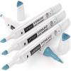 Arteza EverBlend Art Markers Fluorescent Coral A302 (Set of 4), Alcohol Based Sketch Markers with Dual Tips (Fine and Broad Chisel) for Painting, Coloring, Sketching and Drawing(Carolina Blue A8276 (Set of 4))