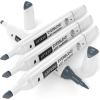 Arteza EverBlend Art Markers Fluorescent Coral A302 (Set of 4), Alcohol Based Sketch Markers with Dual Tips (Fine and Broad Chisel) for Painting, Coloring, Sketching and Drawing(Smoke Gray A157 (Set of 4))