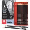 Arteza Hardcover Sketchbooks, Pack of 2, 8.5 x 11 Inches Professional Drawing Sketch Pencils Set of 12, Medium (6B – 4H), Art Supplies for Drawing Art, Sketching, Shading, Artist Pencils