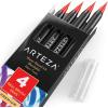 Arteza Real Brush Pens, A152 Acid Green, Pack of 4, Watercolor Pens with Nylon Brush Tips, Art Supplies for Dry-Brush Painting, Sketching, Coloring & Calligraphy(A140 Cadmium Orange)