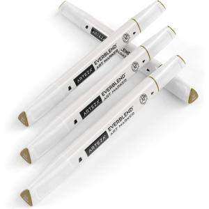 Arteza EverBlend Art Markers Fluorescent Coral A302 (Set of 4), Alcohol Based Sketch Markers with Dual Tips (Fine and Broad Chisel) for Painting, Coloring, Sketching and Drawing(Coyote Brown A4102 (Set of 4))