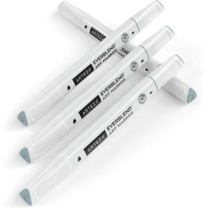 Arteza EverBlend Art Markers Fluorescent Coral A302 (Set of 4), Alcohol Based Sketch Markers with Dual Tips (Fine and Broad Chisel) for Painting, Coloring, Sketching and Drawing(Silt Green A153 (Set of 4))