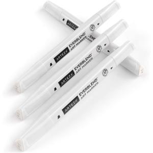 Arteza EverBlend Art Markers Fluorescent Coral A302 (Set of 4), Alcohol Based Sketch Markers with Dual Tips (Fine and Broad Chisel) for Painting, Coloring, Sketching and Drawing(Clear Blender A0 (Set of 4))