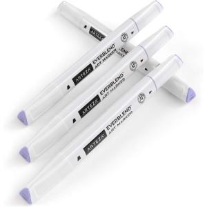 Arteza EverBlend Art Markers Fluorescent Coral A302 (Set of 4), Alcohol Based Sketch Markers with Dual Tips (Fine and Broad Chisel) for Painting, Coloring, Sketching and Drawing(Periwinkle A8277 (Set of 4))