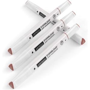 Arteza EverBlend Art Markers Fluorescent Coral A302 (Set of 4), Alcohol Based Sketch Markers with Dual Tips (Fine and Broad Chisel) for Painting, Coloring, Sketching and Drawing(Brandy Rose A2496 (Set of 4))