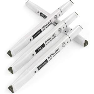 Arteza EverBlend Art Markers Fluorescent Coral A302 (Set of 4), Alcohol Based Sketch Markers with Dual Tips (Fine and Broad Chisel) for Painting, Coloring, Sketching and Drawing(Turtle Green A643)
