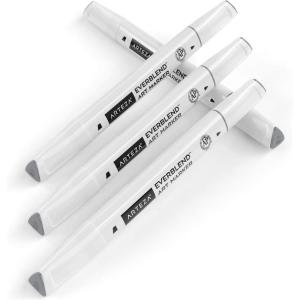 Arteza EverBlend Art Markers Fluorescent Coral A302 (Set of 4), Alcohol Based Sketch Markers with Dual Tips (Fine and Broad Chisel) for Painting, Coloring, Sketching and Drawing(Dolphin Gray A154 (Set of 4))
