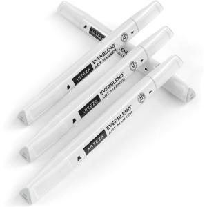 Arteza EverBlend Art Markers Fluorescent Coral A302 (Set of 4), Alcohol Based Sketch Markers with Dual Tips (Fine and Broad Chisel) for Painting, Coloring, Sketching and Drawing(Clear Water A1505 (Set of 4))