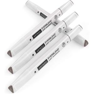 Arteza EverBlend Art Markers Fluorescent Coral A302 (Set of 4), Alcohol Based Sketch Markers with Dual Tips (Fine and Broad Chisel) for Painting, Coloring, Sketching and Drawing(Mocha Brown A630)