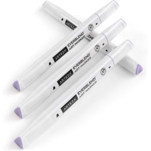Arteza EverBlend Art Markers Fluorescent Coral A302 (Set of 4), Alcohol Based Sketch Markers with Dual Tips (Fine and Broad Chisel) for Painting, Coloring, Sketching and Drawing(Lavender A8275 (Set of 4))