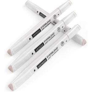 Arteza EverBlend Art Markers Fluorescent Coral A302 (Set of 4), Alcohol Based Sketch Markers with Dual Tips (Fine and Broad Chisel) for Painting, Coloring, Sketching and Drawing(Vanilla A602)