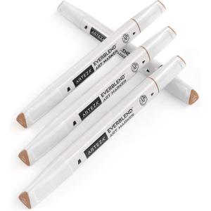 Arteza EverBlend Art Markers Fluorescent Coral A302 (Set of 4), Alcohol Based Sketch Markers with Dual Tips (Fine and Broad Chisel) for Painting, Coloring, Sketching and Drawing(Goldstone Red A623)