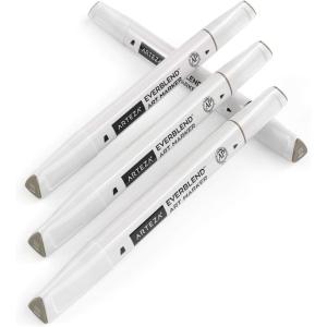 Arteza EverBlend Art Markers Fluorescent Coral A302 (Set of 4), Alcohol Based Sketch Markers with Dual Tips (Fine and Broad Chisel) for Painting, Coloring, Sketching and Drawing(Coffee Brown A627)