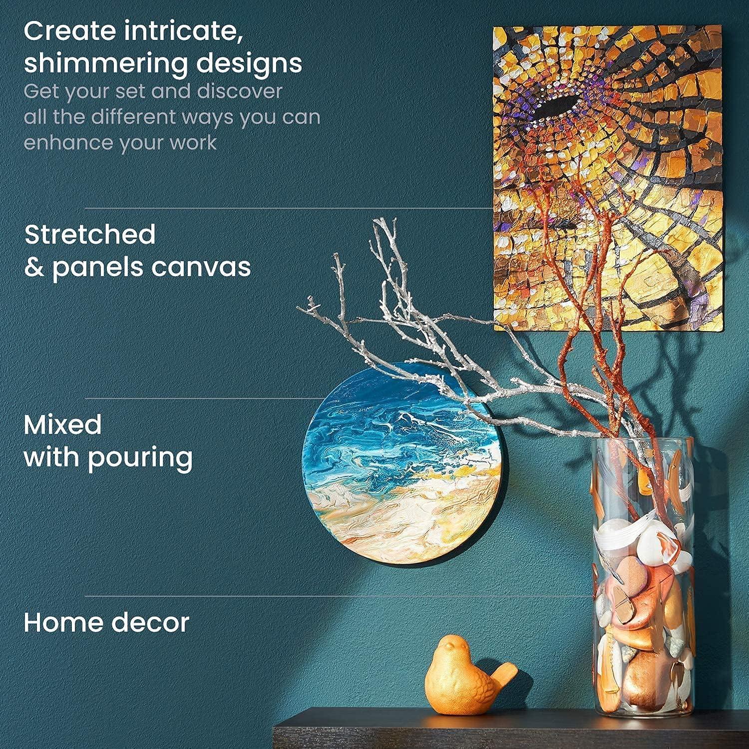 imageARTEZA Metallic Painting Bundle Painting Art Supplies for Artist Hobby Painters amp Beginners