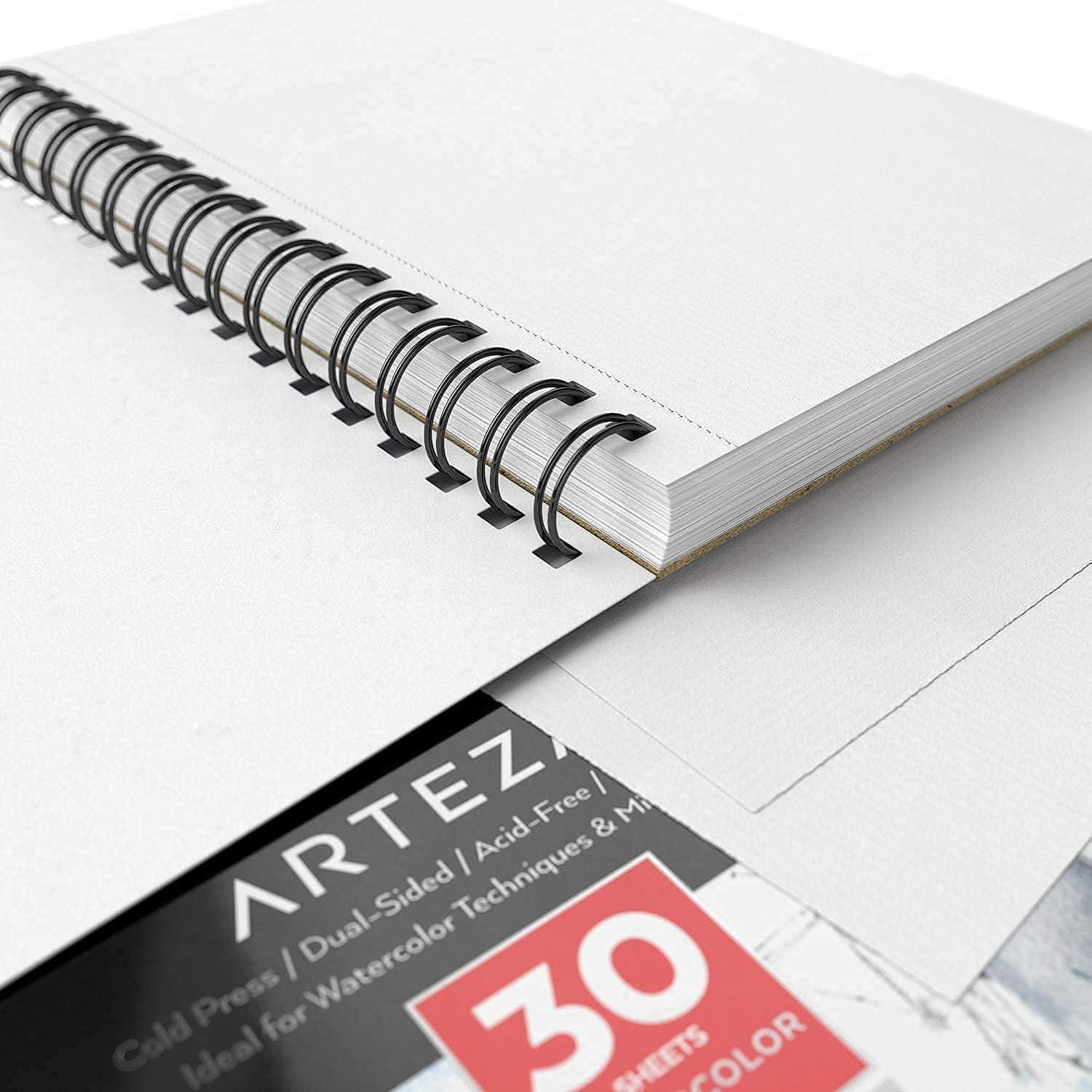 imageArteza Watercolor Paint Set and Expert Watercolor Pad Bundle for Artists amp Hobby Painters