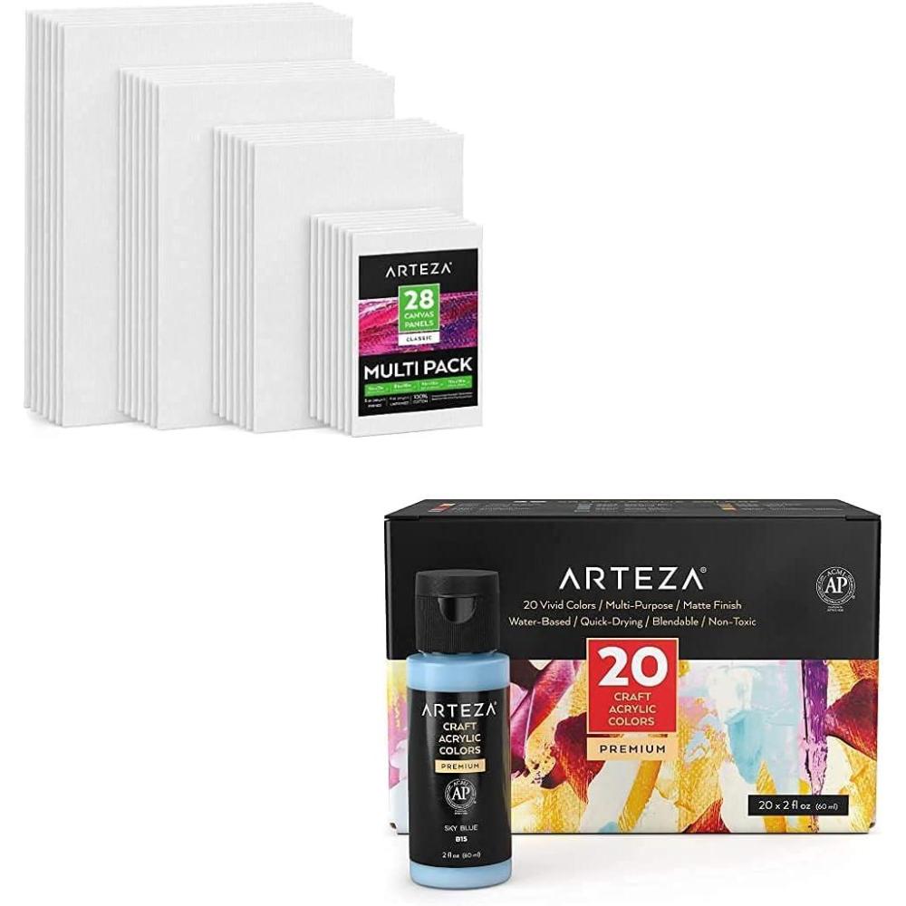 imageArteza Craft Painting and Canvas Bundle Painting Art Supplies for Artist Hobby Painters amp Beginners