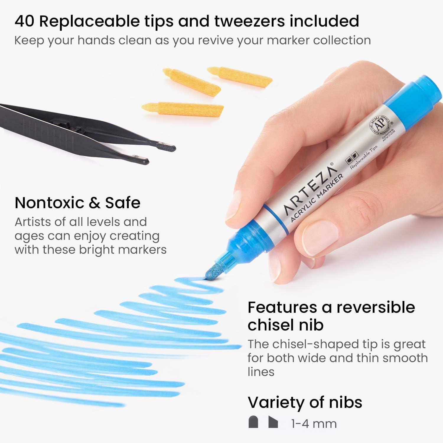 imageARTEZA Acrylic markers and Paint Bundle Painting Art Supplies for Artist Hobby Painters amp Beginners