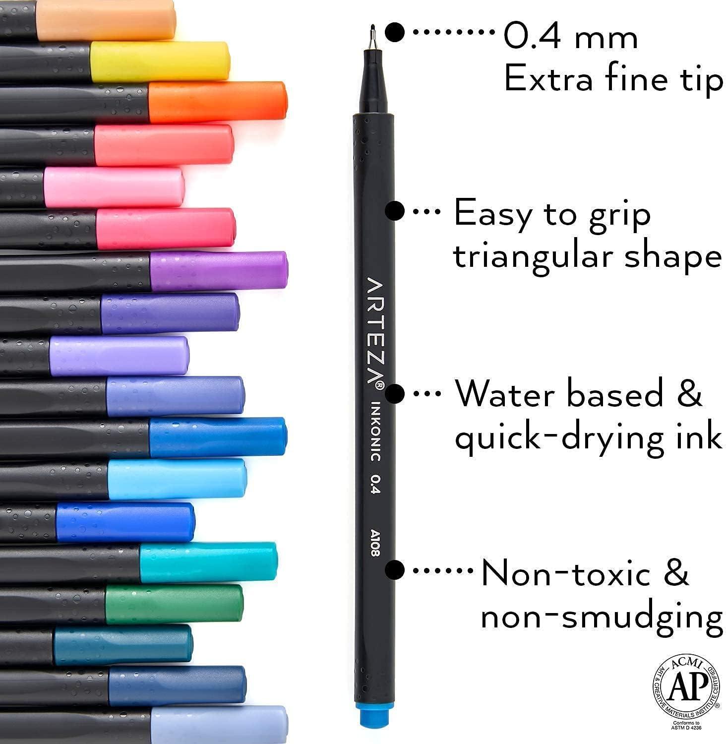 imageARTEZA Fineliners and Markers Bundle for Coloring Calligraphy Sketching Doodling Drawing Journaling Hand Lettering amp Painting