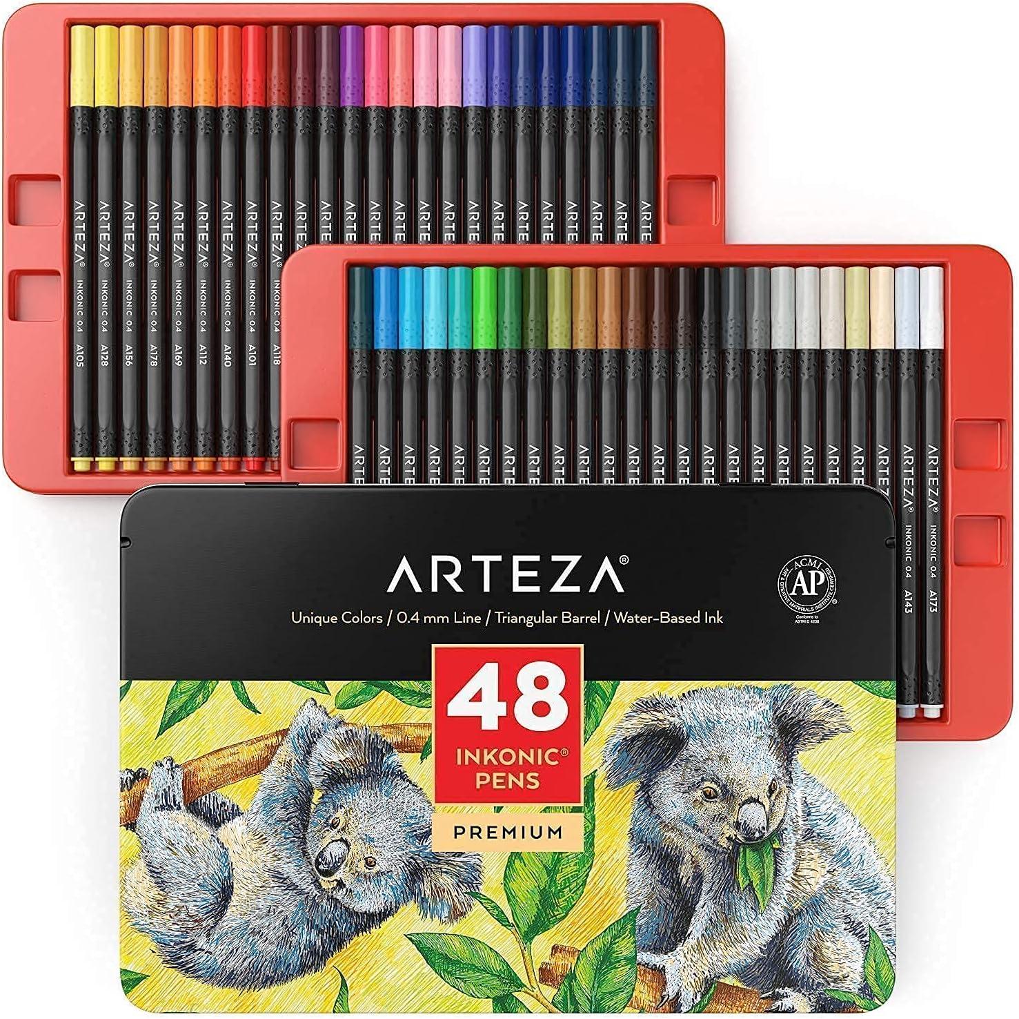 imageARTEZA Fineliners and Markers Bundle for Coloring Calligraphy Sketching Doodling Drawing Journaling Hand Lettering amp Painting