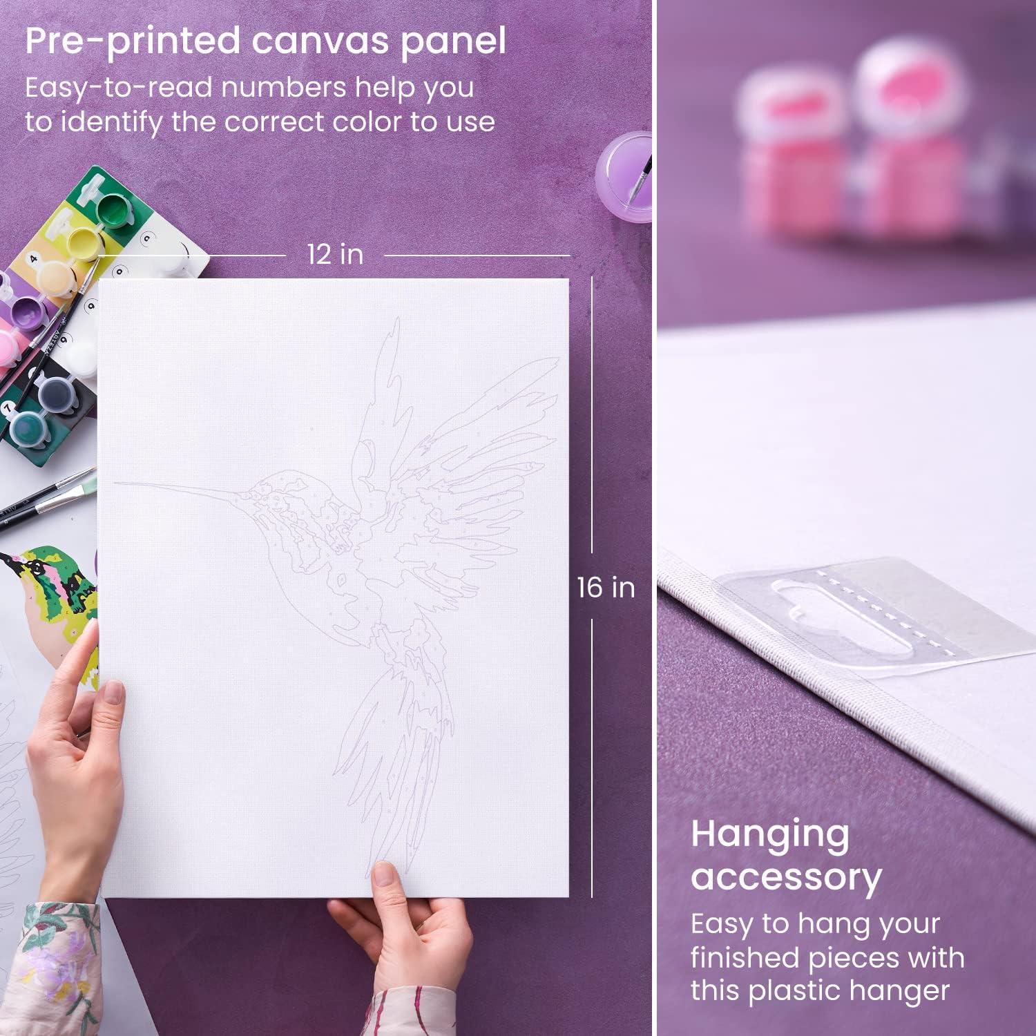 imageArteza Paint by Numbers Kit 12x16 Inches and Arteza Canvas Boards for Painting Pack of 14 9 x 12 Inches Art Supplies for Acrylic Pouring and Oil Painting