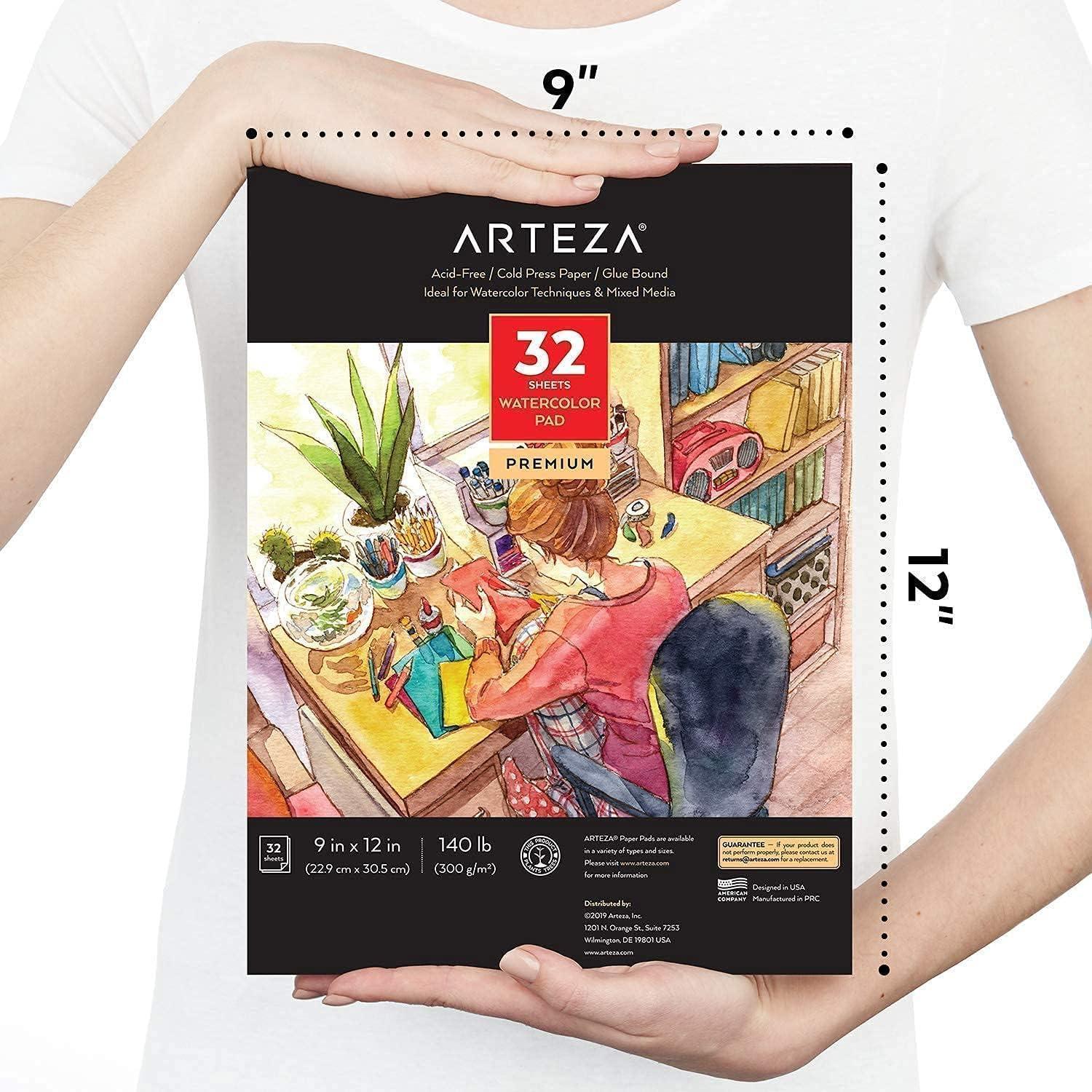 imageArteza Real Brush Pens and Watercolor Pad Bundle Drawing Art Supplies for Artist Hobby Painters amp Beginners