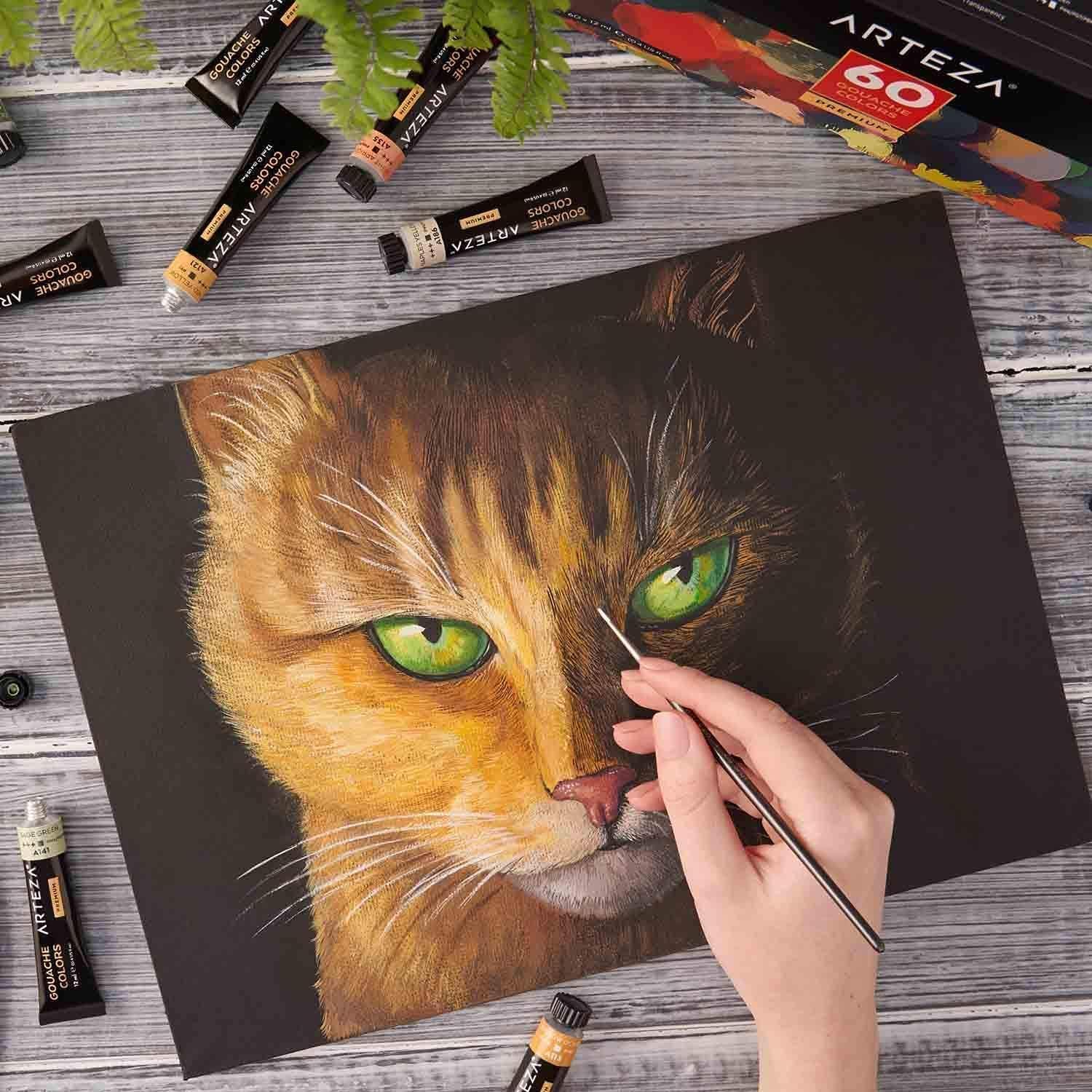 imageArteza Gouache Paint and Canvas Panels Bundle Painting Art Supplies for Artist Hobby Painters amp Beginners