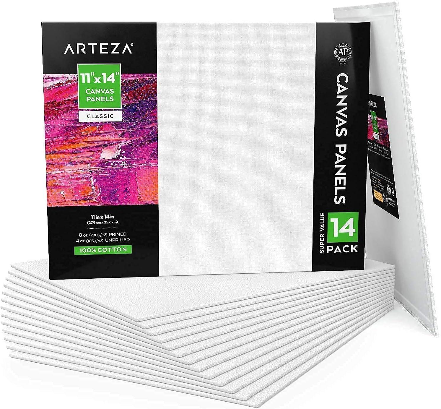 imageArteza Gouache Paint and Canvas Panels Bundle Painting Art Supplies for Artist Hobby Painters amp Beginners
