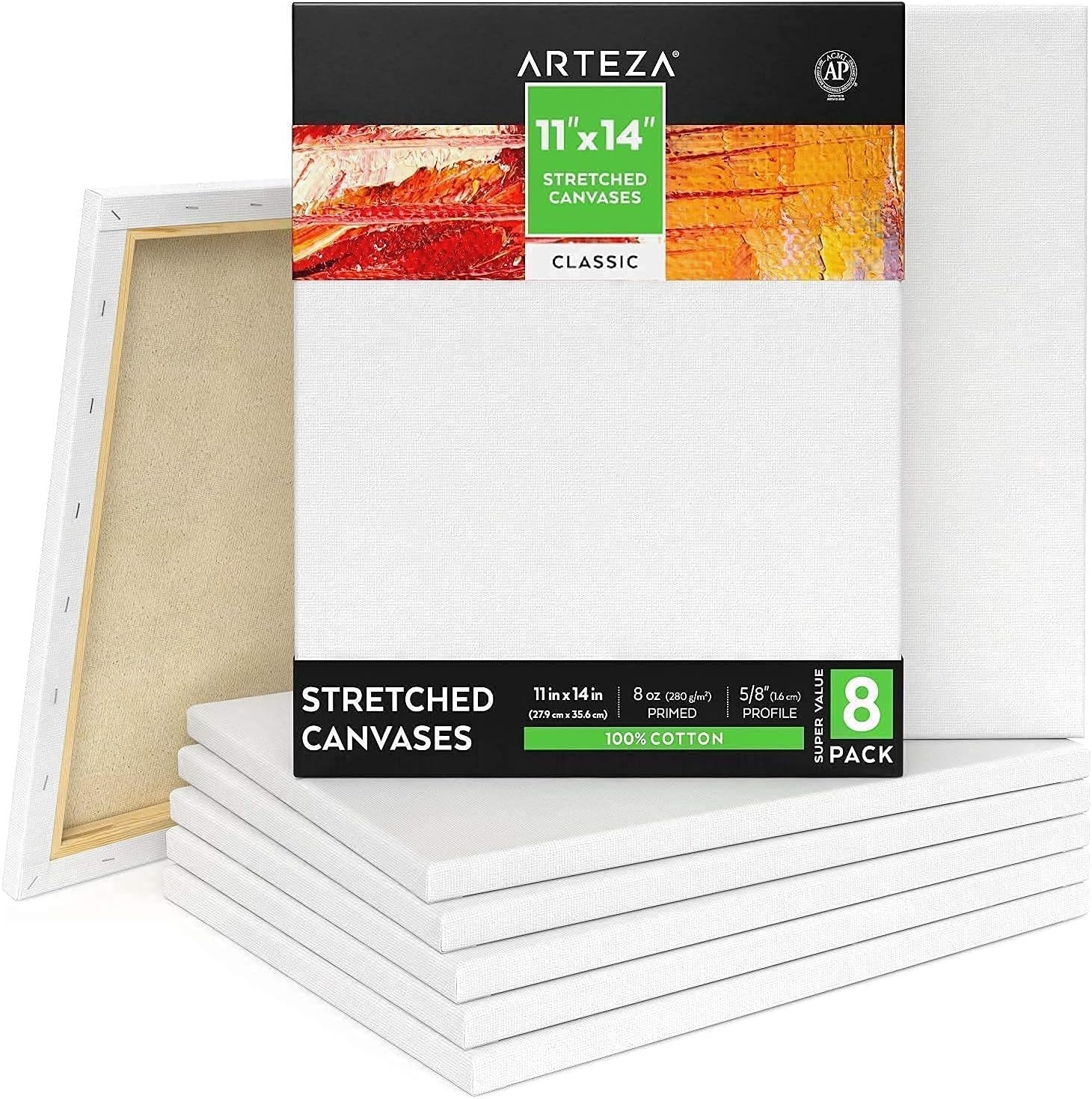 image:imageARTEZA Acrylic Paint and Canvas Pack Bundle Painting Art Supplies for Artist Hobby Painters amp Beginners