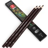 Arteza Colored Pencils, Pack of 3, А004 Mushroom Grey, Soft Wax-Based Cores, Ideal for Drawing, Sketching, Shading & Coloring(А308 Espresso Brown)