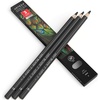 Arteza Colored Pencils, Pack of 3, А004 Mushroom Grey, Soft Wax-Based Cores, Ideal for Drawing, Sketching, Shading & Coloring(A014 Ash Black)