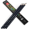 Arteza Colored Pencils, Pack of 3, А004 Mushroom Grey, Soft Wax-Based Cores, Ideal for Drawing, Sketching, Shading & Coloring(A018 Storm Gray)