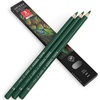 Arteza Colored Pencils, Pack of 3, А004 Mushroom Grey, Soft Wax-Based Cores, Ideal for Drawing, Sketching, Shading & Coloring(A611 Basil Green)
