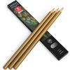 Arteza Colored Pencils, Pack of 3, А004 Mushroom Grey, Soft Wax-Based Cores, Ideal for Drawing, Sketching, Shading & Coloring(A702 Gold)