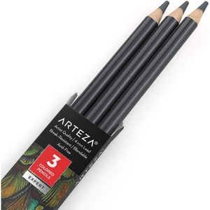 Arteza Colored Pencils, Pack of 3, А004 Mushroom Grey, Soft Wax-Based Cores, Ideal for Drawing, Sketching, Shading & Coloring(А011 Koala Gray)