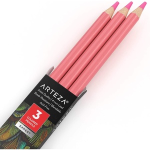 Arteza Colored Pencils, Pack of 3, А004 Mushroom Grey, Soft Wax-Based Cores, Ideal for Drawing, Sketching, Shading & Coloring(А401 Peony Pink)