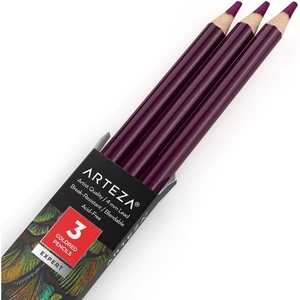 Arteza Colored Pencils, Pack of 3, А004 Mushroom Grey, Soft Wax-Based Cores, Ideal for Drawing, Sketching, Shading & Coloring(А412 Burgundy)