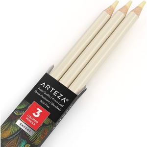 Arteza Colored Pencils, Pack of 3, А004 Mushroom Grey, Soft Wax-Based Cores, Ideal for Drawing, Sketching, Shading & Coloring(A100 Cream)