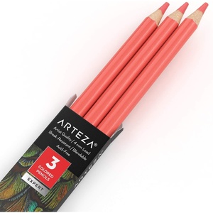 Arteza Colored Pencils, Pack of 3, А004 Mushroom Grey, Soft Wax-Based Cores, Ideal for Drawing, Sketching, Shading & Coloring(A204 Salmon Pink)
