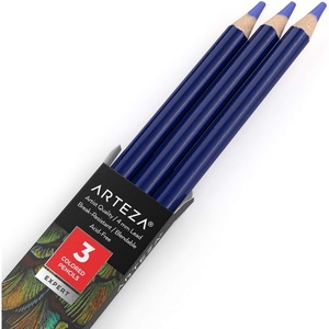 Arteza Colored Pencils, Pack of 3, А004 Mushroom Grey, Soft Wax-Based Cores, Ideal for Drawing, Sketching, Shading & Coloring(A410 Ube Purple)