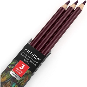 Arteza Colored Pencils, Pack of 3, А004 Mushroom Grey, Soft Wax-Based Cores, Ideal for Drawing, Sketching, Shading & Coloring(A415 Wine Red)