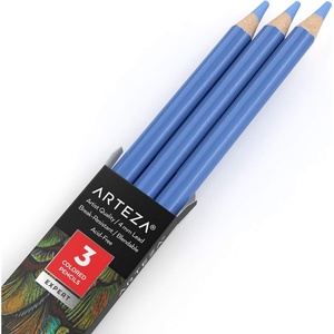 Arteza Colored Pencils, Pack of 3, А004 Mushroom Grey, Soft Wax-Based Cores, Ideal for Drawing, Sketching, Shading & Coloring(A502 Periwinkle Blue)