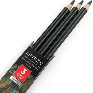 Arteza Colored Pencils, Pack of 3, А004 Mushroom Grey, Soft Wax-Based Cores, Ideal for Drawing, Sketching, Shading & Coloring(A615 Sage Green)