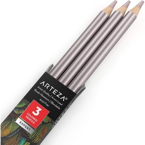 Arteza Colored Pencils, Pack of 3, А004 Mushroom Grey, Soft Wax-Based Cores, Ideal for Drawing, Sketching, Shading & Coloring(A700 Unicorn Purple)