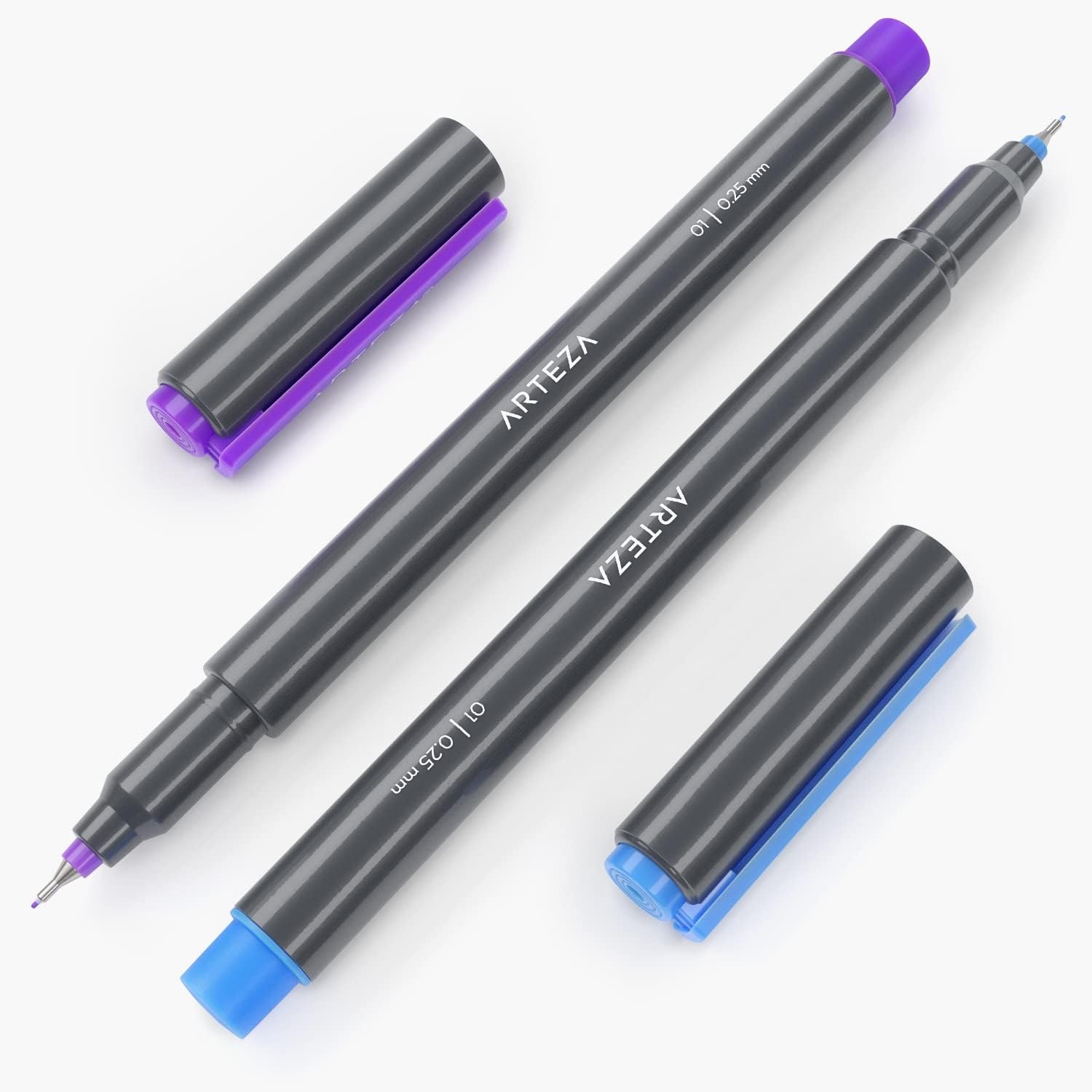 image:imageARTEZA MicroLine Ink Pens Set of 12 Colorful Size 01 025mm Fineliners Archival Ink QuickDry and SmearProof Art Supplies for Artists Illustrators and Fine Media Artists12 Colorful