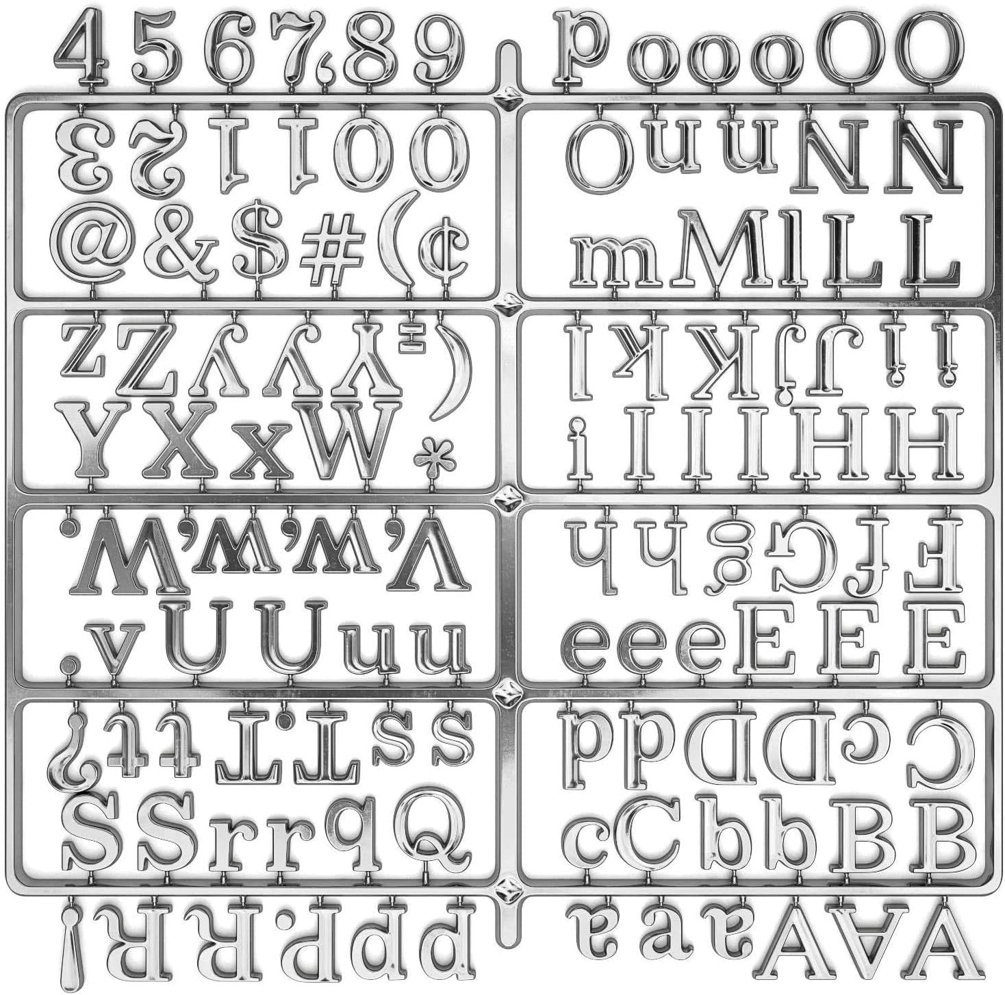 image:imageArteza Felt Letter Board Letters Set of 500 Letters Numbers amp Symbols Gold amp Silver 1 inch for Signs Message Boards at Cafes Offices Schools Restaurants or Home