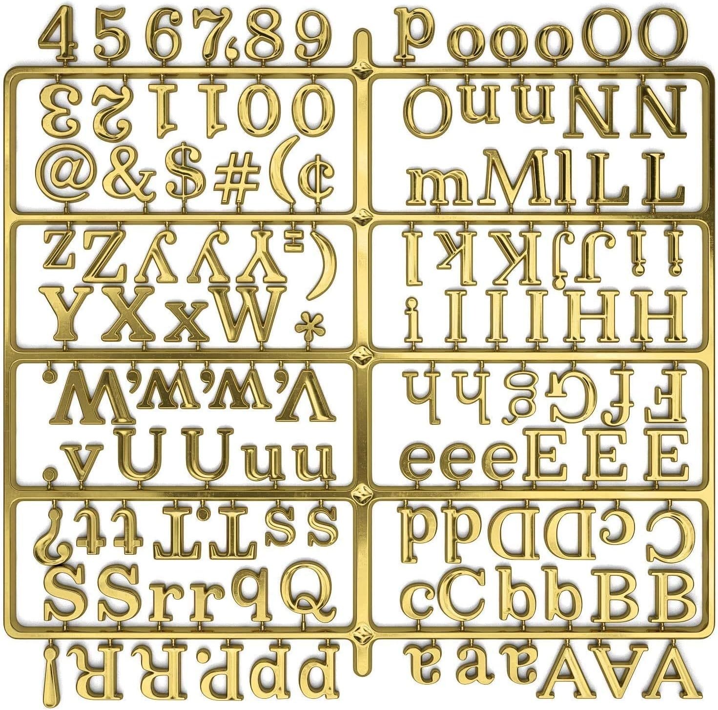 image:imageArteza Felt Letter Board Letters Set of 500 Letters Numbers amp Symbols Gold amp Silver 1 inch for Signs Message Boards at Cafes Offices Schools Restaurants or Home