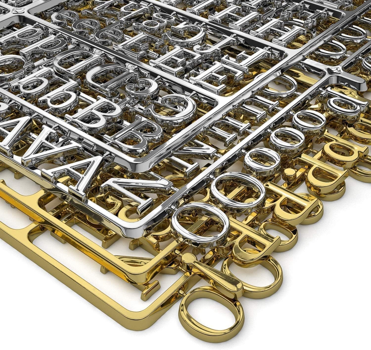 image:imageArteza Felt Letter Board Letters Set of 500 Letters Numbers amp Symbols Gold amp Silver 1 inch for Signs Message Boards at Cafes Offices Schools Restaurants or Home
